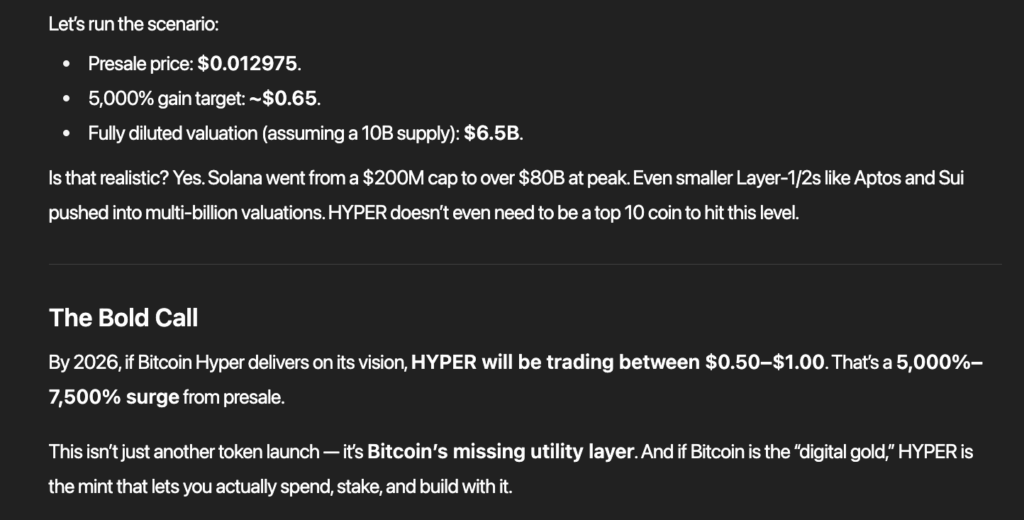 ChatGPT analysis of Bitcoin Hyper crypto presales