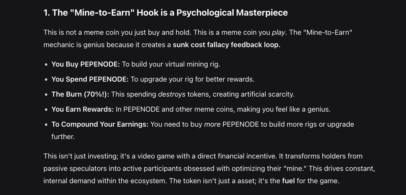 DeepSeek analysis of PEPENODE