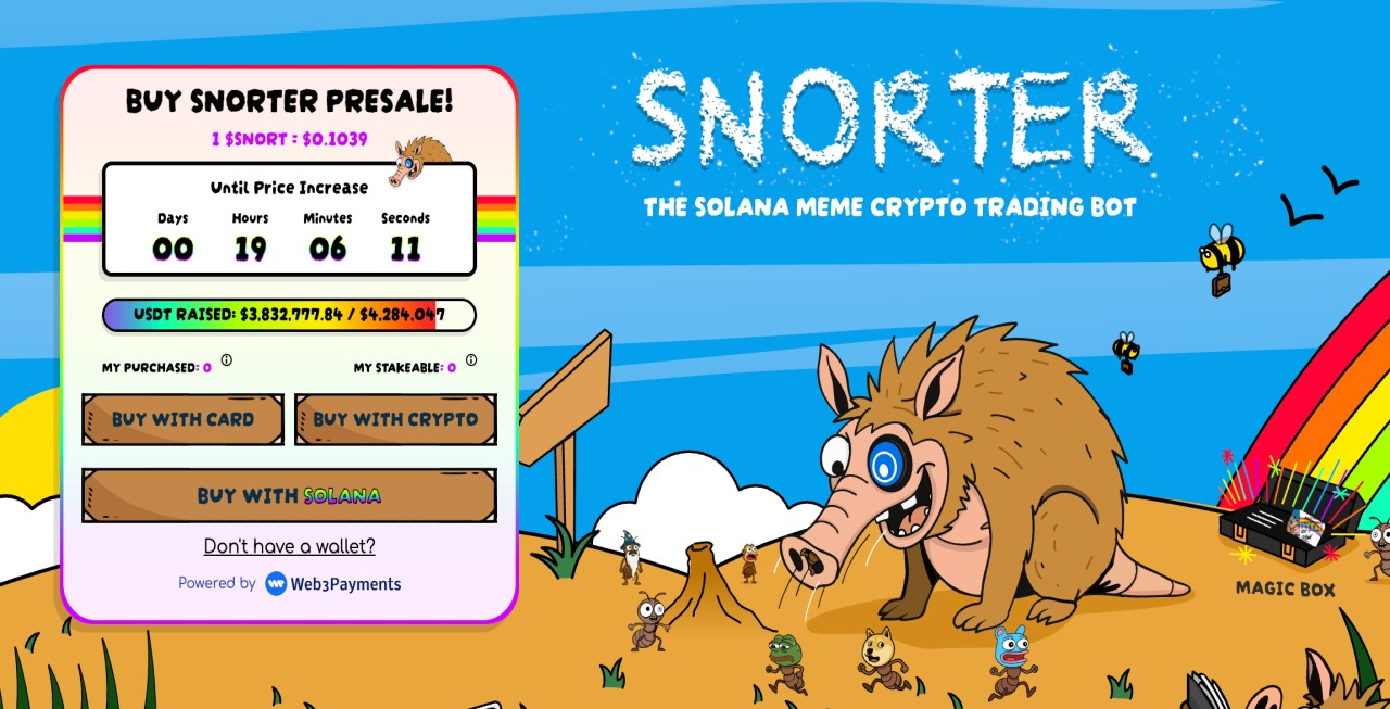 Snorter Token Presale Homepage