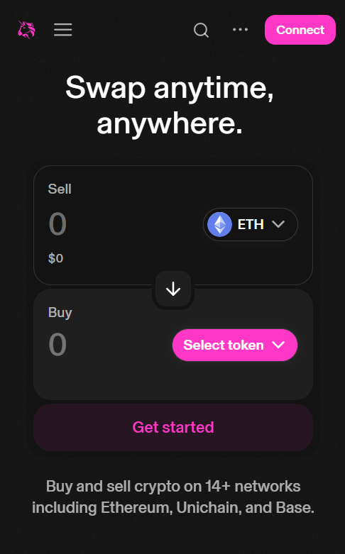 exchanging crypto in uniswap