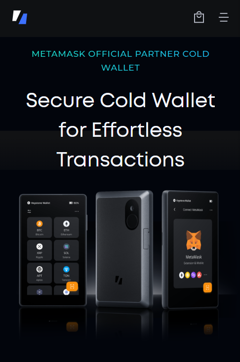 keystone wallet homepage