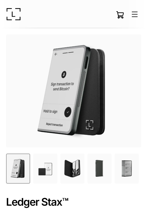 ledger stax purchase page