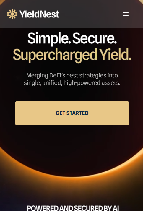yieldnest homepage mobile