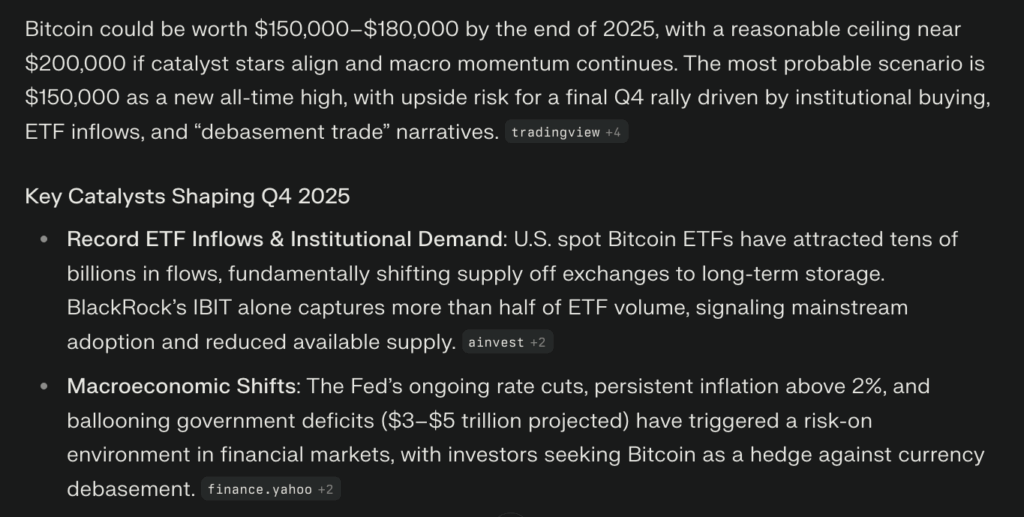 Perplexity price prediction for BTC