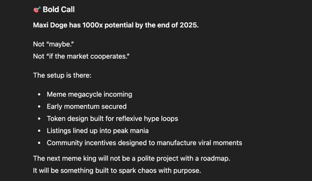 ChatGPT Predicts the Subsequent 1000x Crypto in 2025