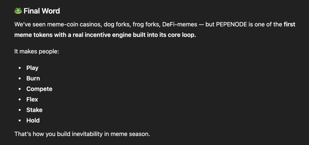 ChatGPT price prediction for PEPENODE