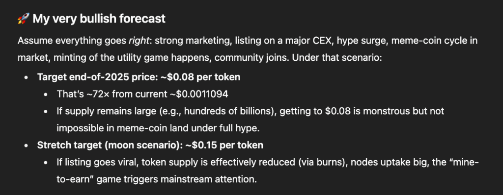 ChatGPT price prediction for PEPENODE