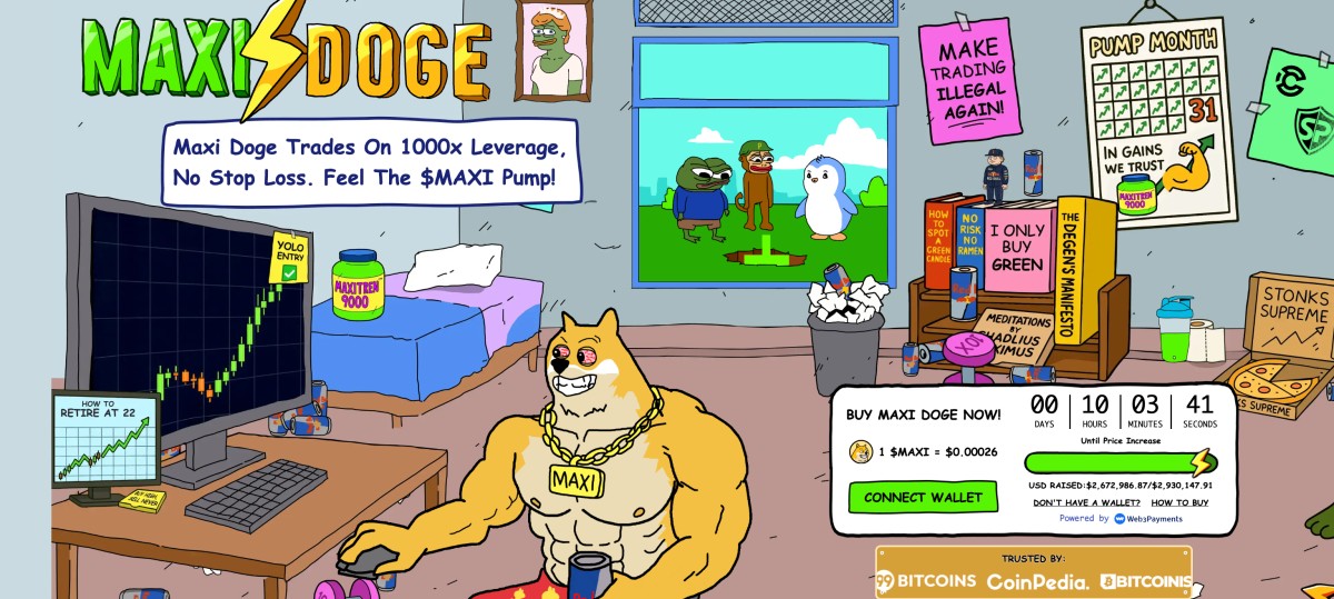 Maxi Doge Presale Homepage