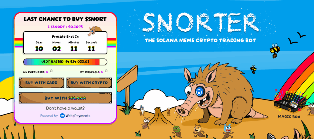 Greatest Crypto to Purchase this October? Snorter Token Launching in 5 Days as Presale Hits .5M