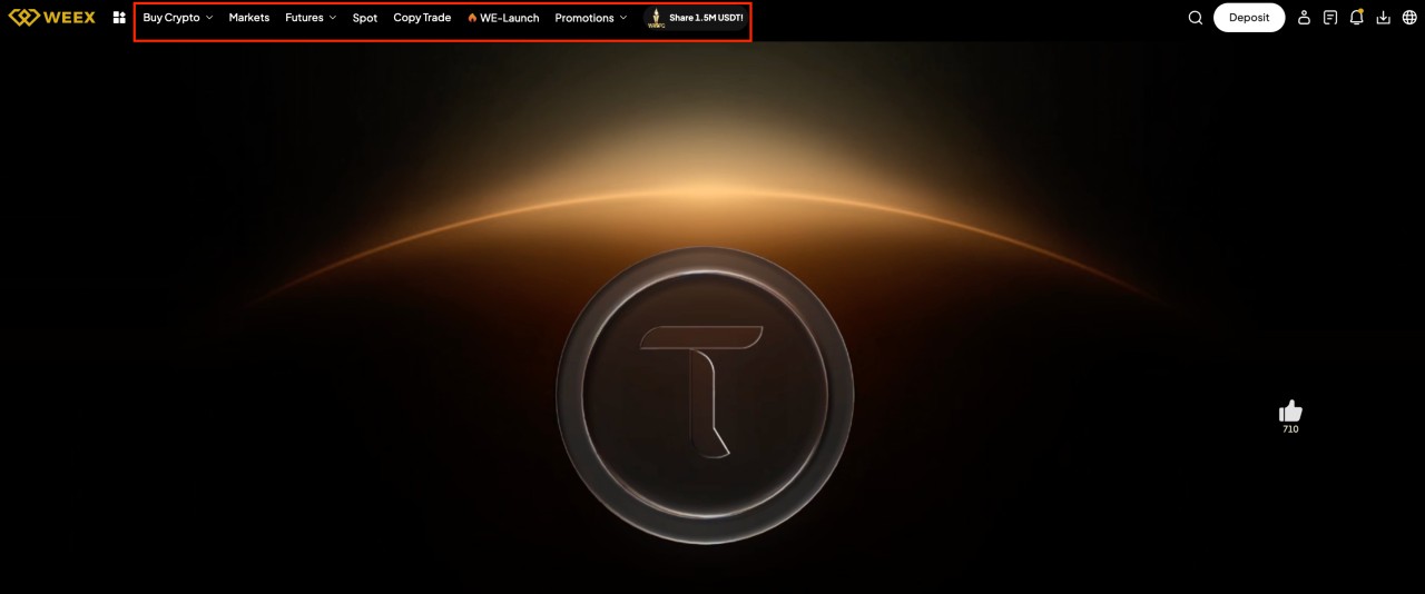 WEEX crypto exchange homepage