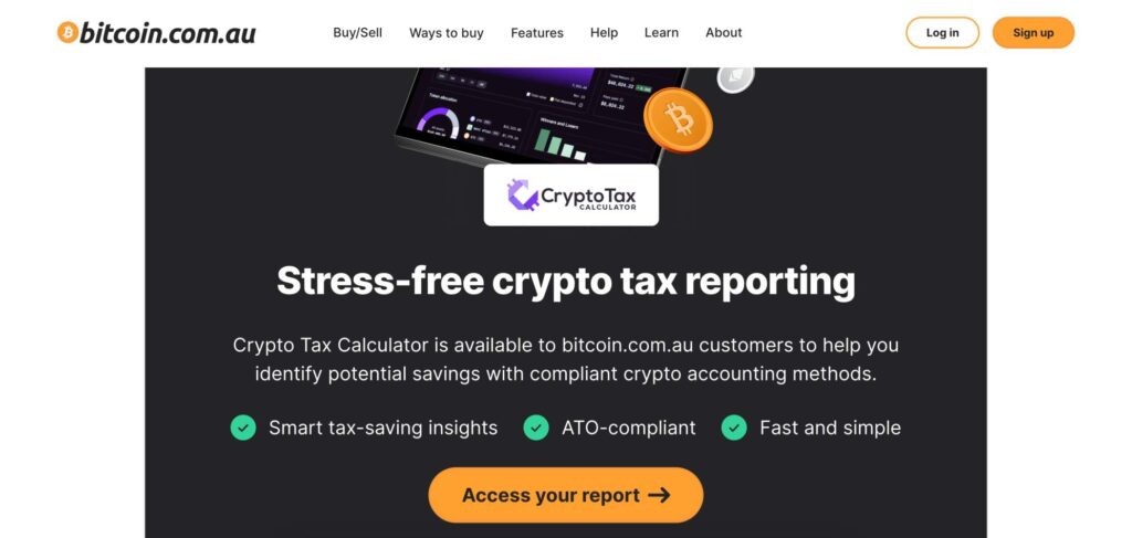 Bitcoin.com.au tax calculator