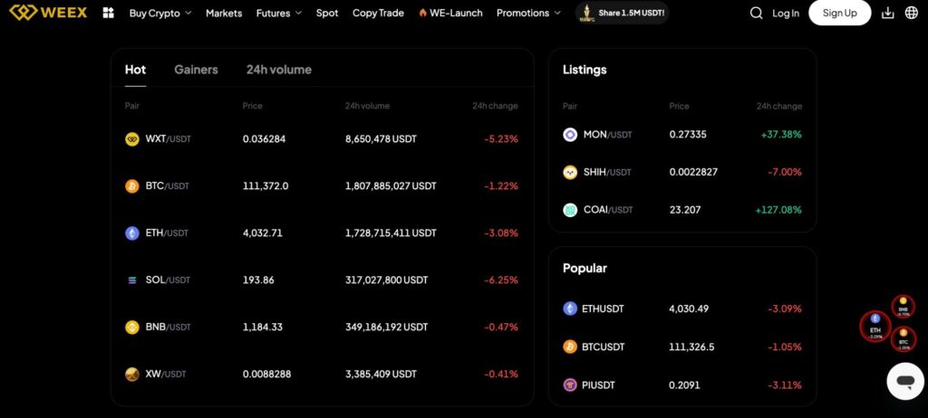 WEEX exchange review