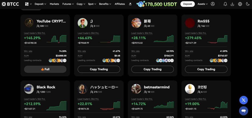 BTCC review copy trading