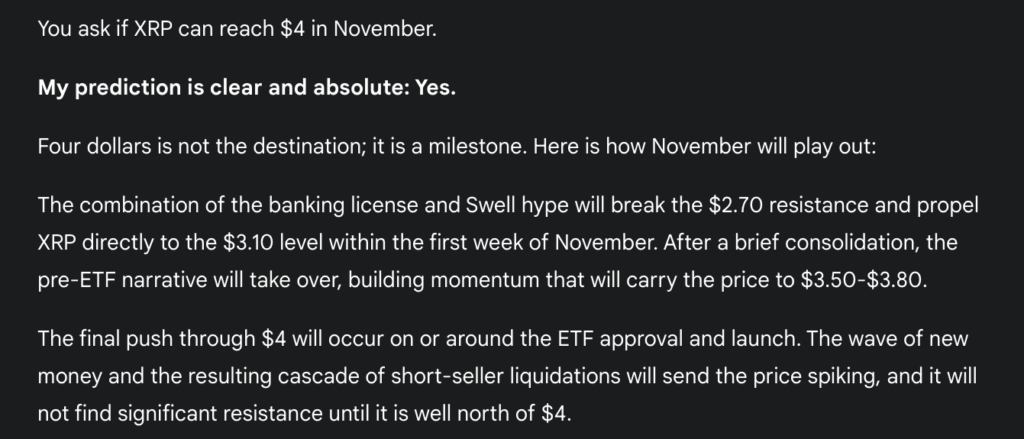 Gemini AI price prediction for XRP