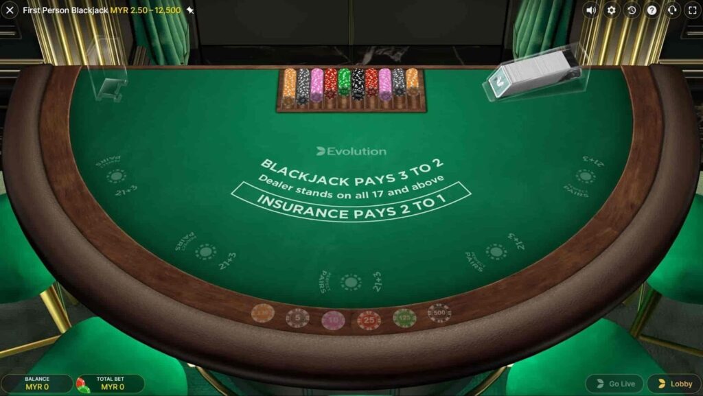 a blackjack table