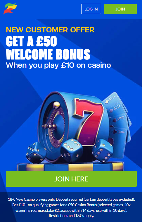 Coral homepage with a bonus offer