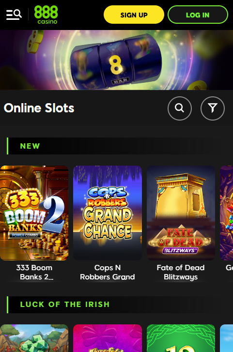 game selection at 888 casino