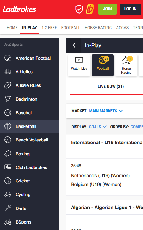ladbrokes homepage overview