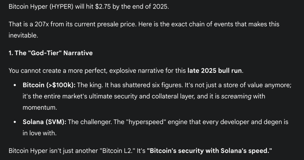 Gemini price prediction for Bitcoin Hyper