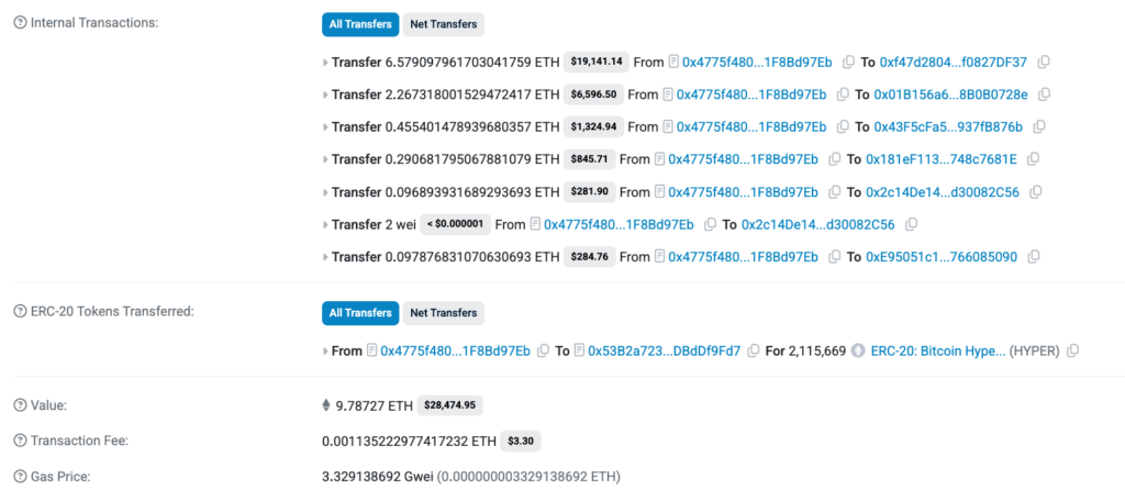 Bitcoin Hyper whale buy