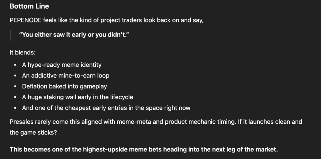 ChatGPT price prediction for PEPENODE