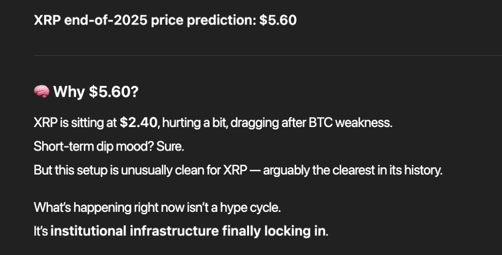 ChatGPT price prediction for XRP