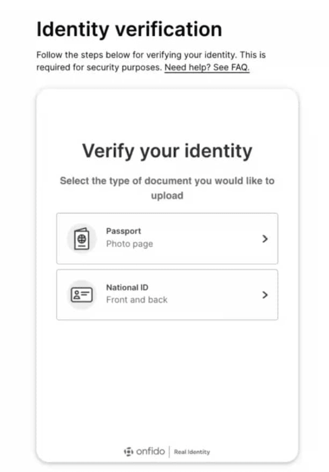 Gemini Exchange KYC Check