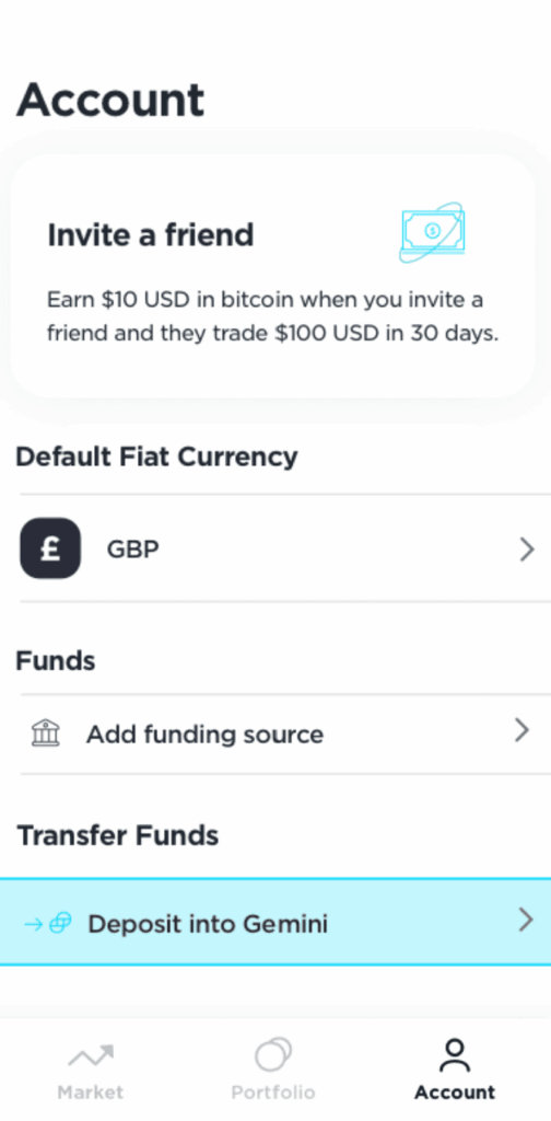 Make a Deposit at Gemini