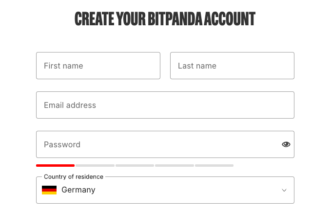 Create Bitpanda account