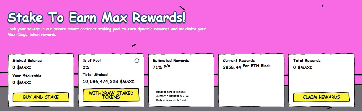 maxi doge staking