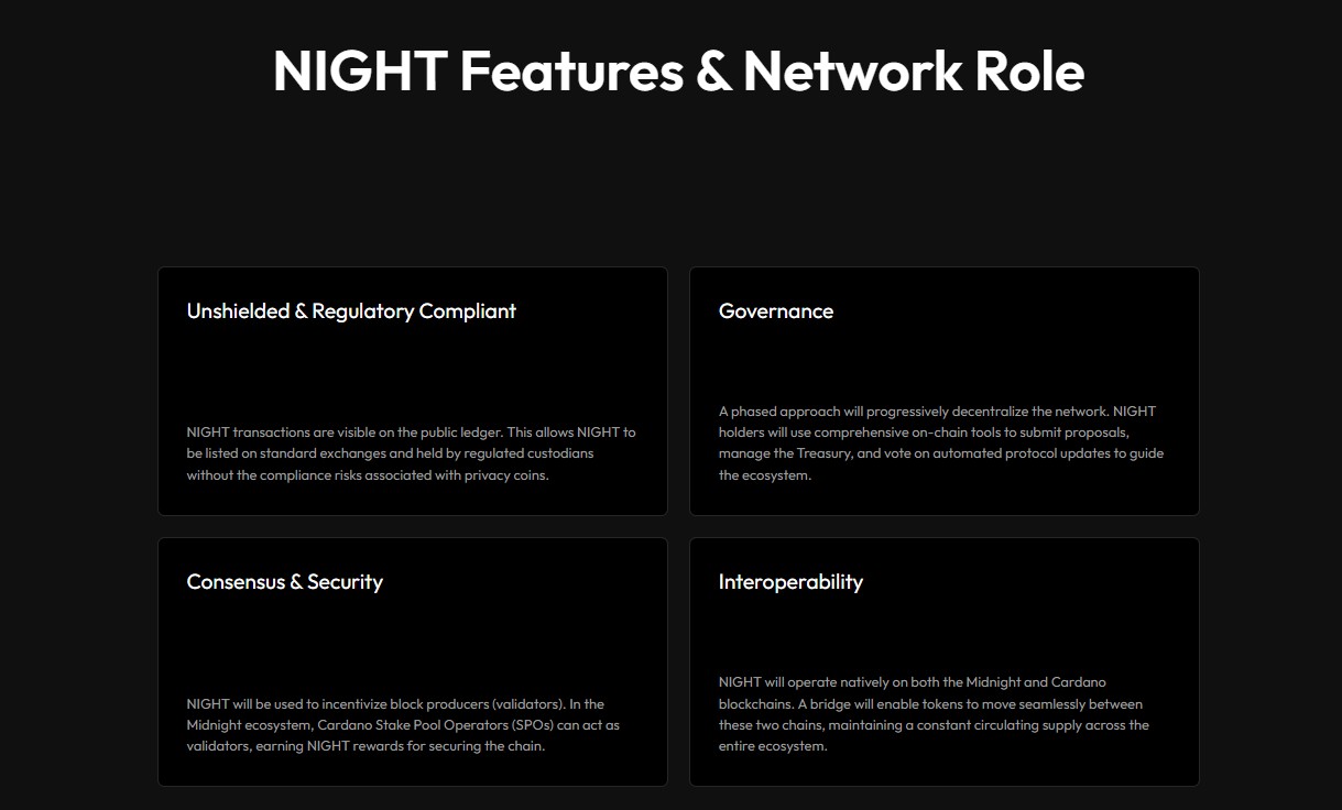 Midnight (NIGHT) token use case