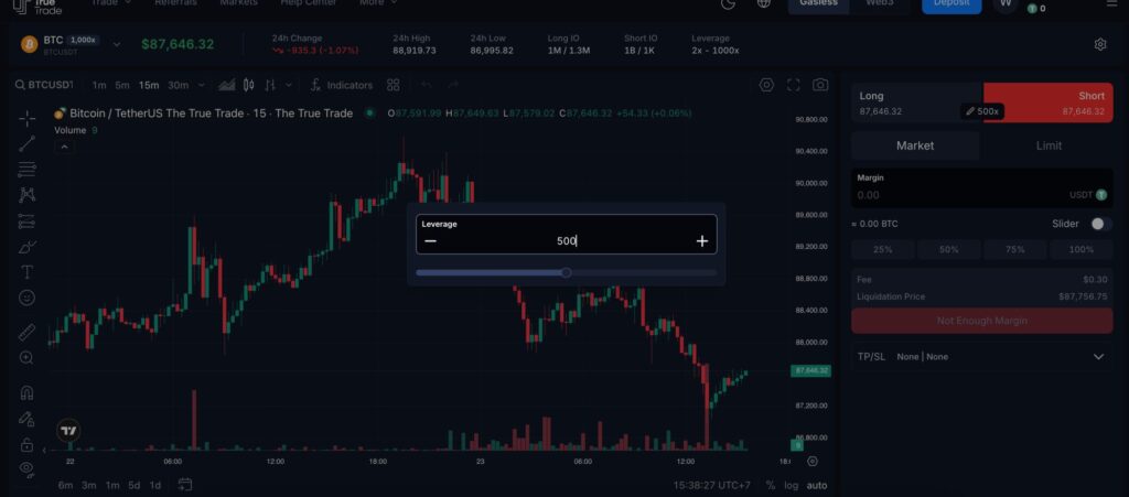 The True Trade how to place a DEX trade