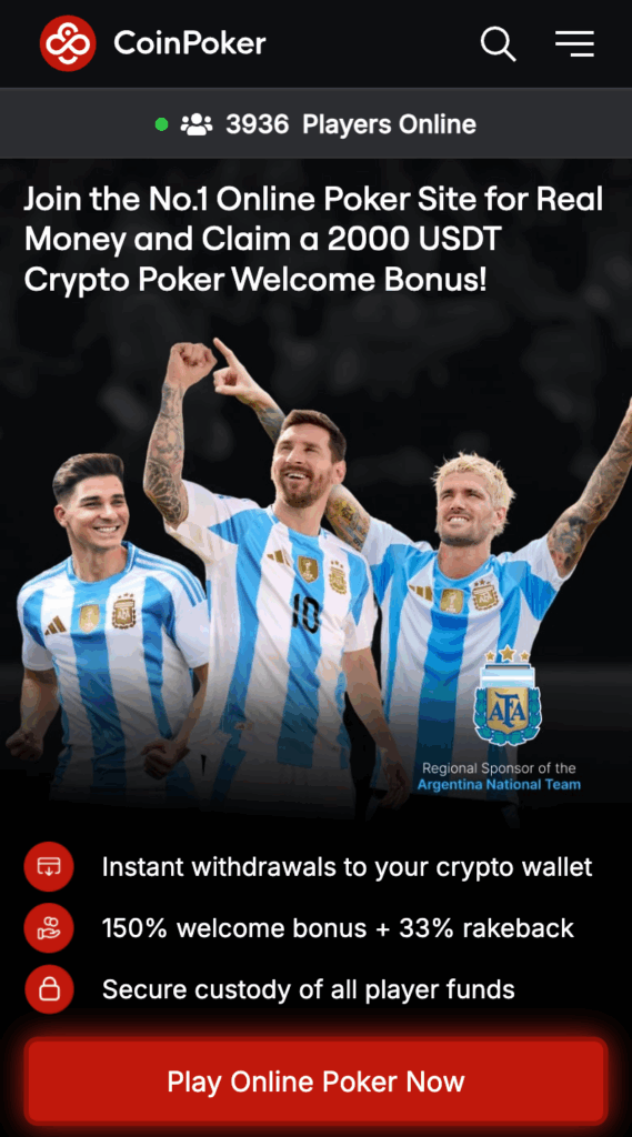 CoinPoker Homepage mobile