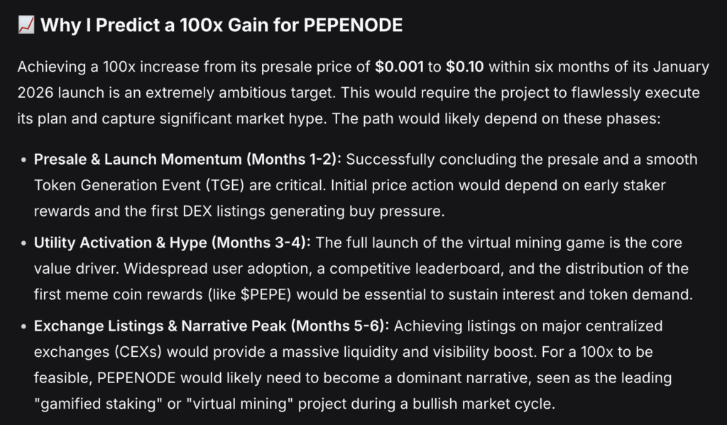 deepseek crypto pepenode price prediction