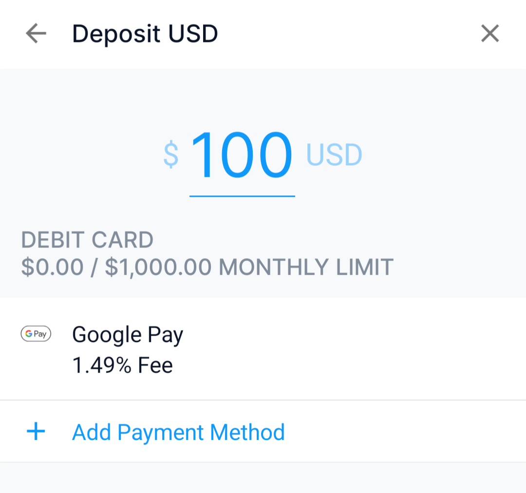 deposit usd