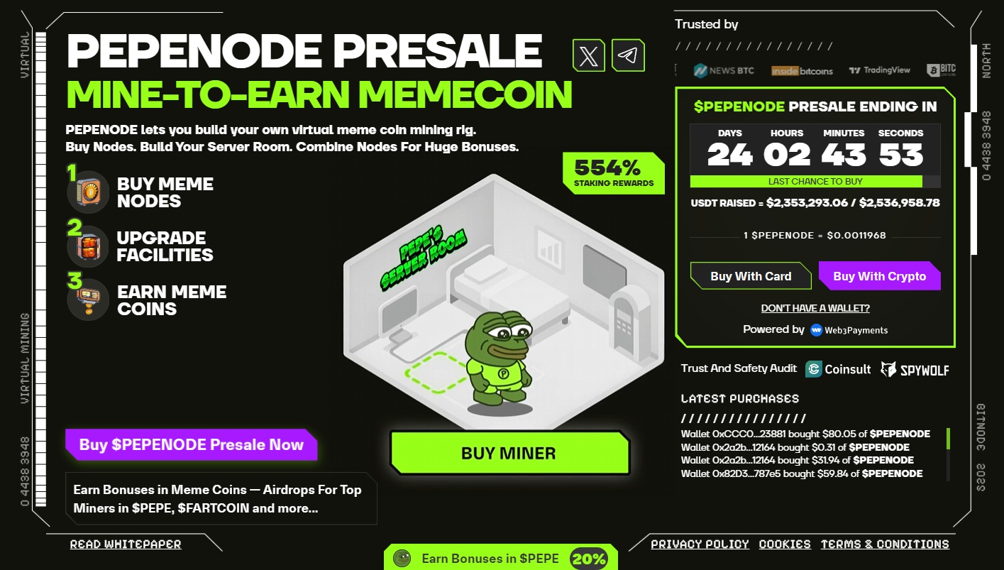 PEPENODE presale website