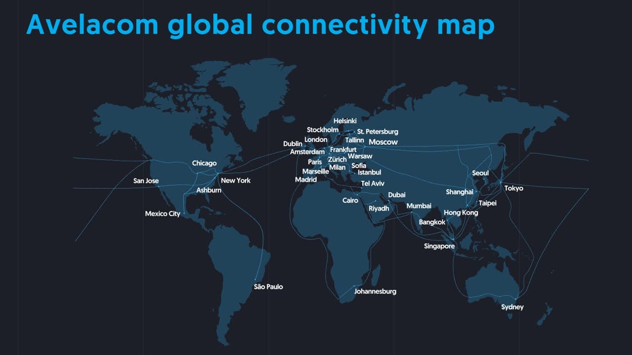 Avelacom Global Connectivity Map