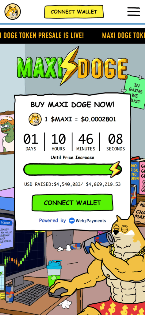 maxi doge presale home page