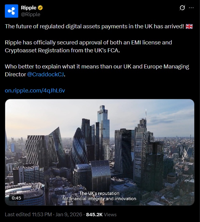 XRP news UK approval