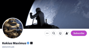 Captura de X del cambio de nombre de Elon Musk a Kekius Maximus. 
