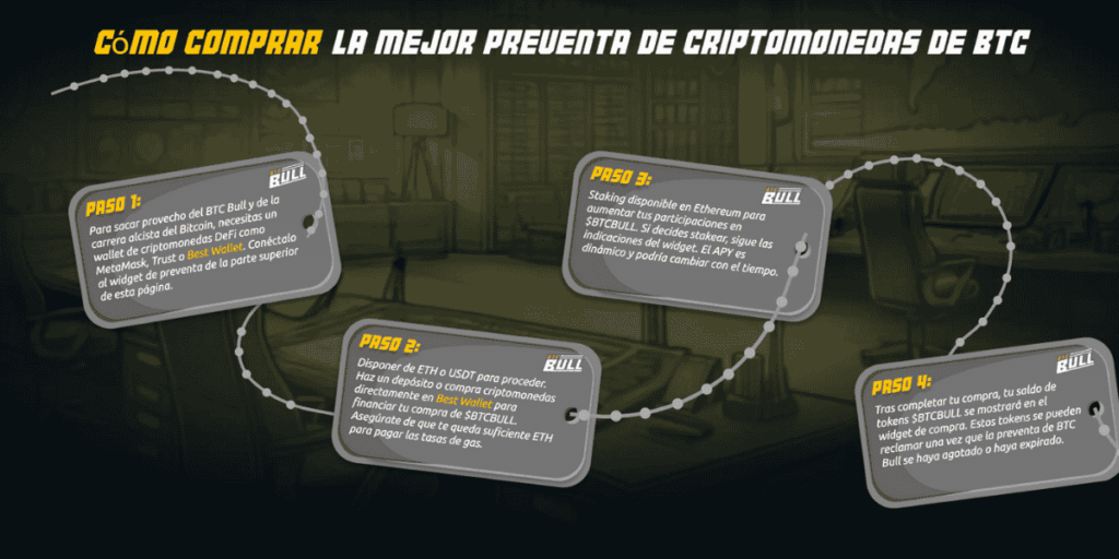 Pasos a seguir para comprar la criptomoneda meme BTC Bull Token.