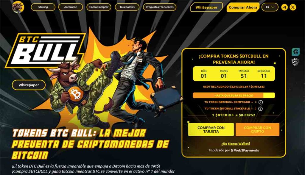 BTC BULL - mejor memecoin de Bitcoin