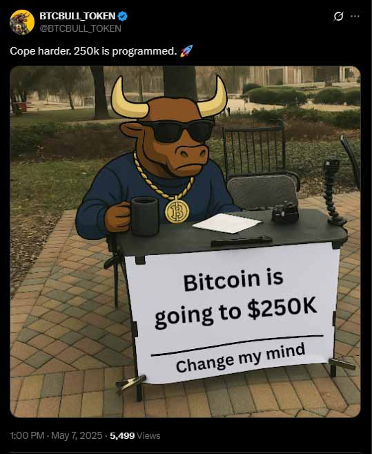 BTC BULL llegará a 250.000 dólares