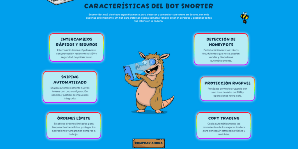 Características del bot de trading de criptomonedar Snorter.