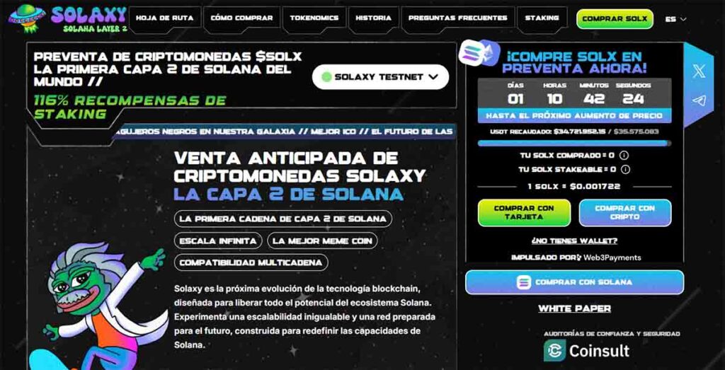 Solaxy - la mejor preventa de memecoins de 2025