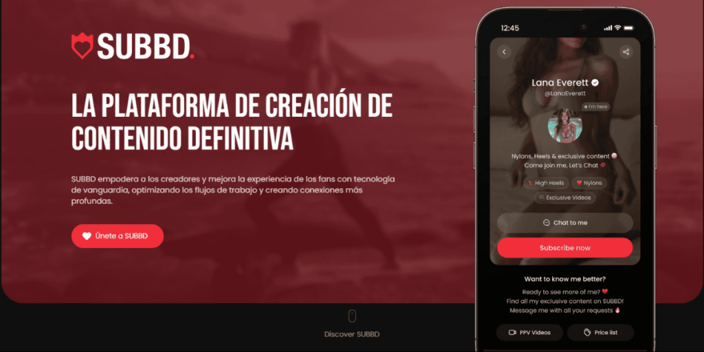 Interfaz principal de la página web oficial de SUBBD.