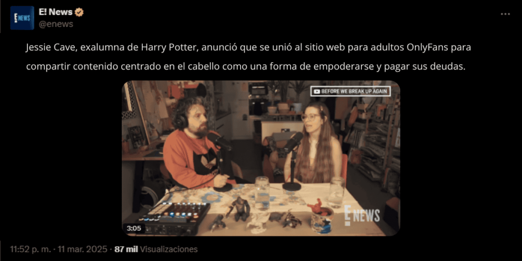 Captura de X de un debate sobre la rentabilidad de plataformas de creación de contenidos como SUBBD.