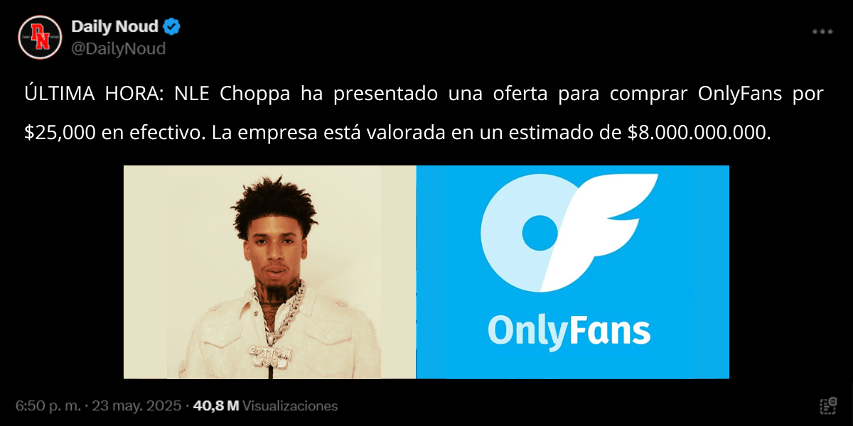 Post de NLE en la red social X.
