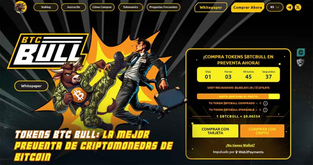 BTC BULL - mejor memecoin de Bitcoin