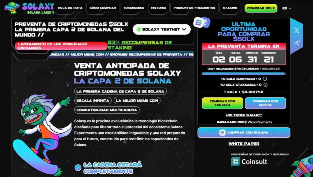 Solaxy - mejor criptomoneda para hacer x1000